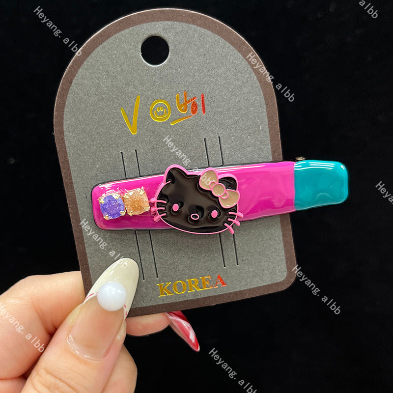 Diamond Kitty Hair Clip |Hair Snap Clip |Hair Barrette |Duckbill Hairpin A243