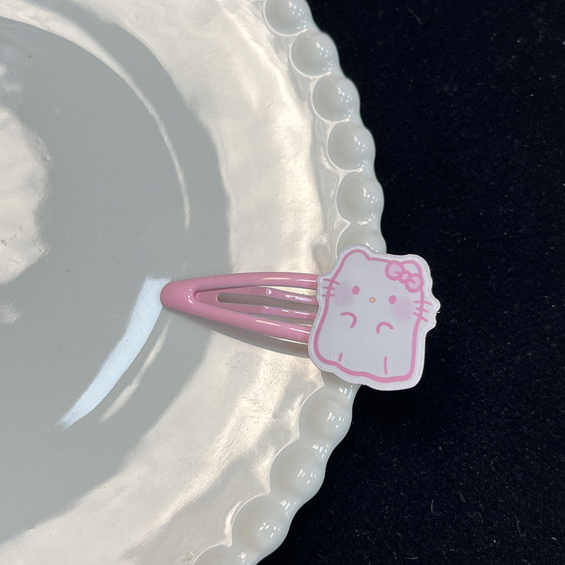 Candy Kitty Hair Clip |Hair Snap Clip |Hair Barrette |Duckbill Hairpin 2pcs A240