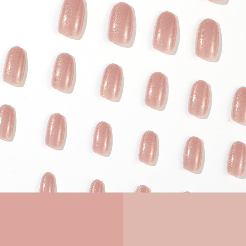 Glinting Misty Pink | Short Almond Manicure | Press On Nails N740