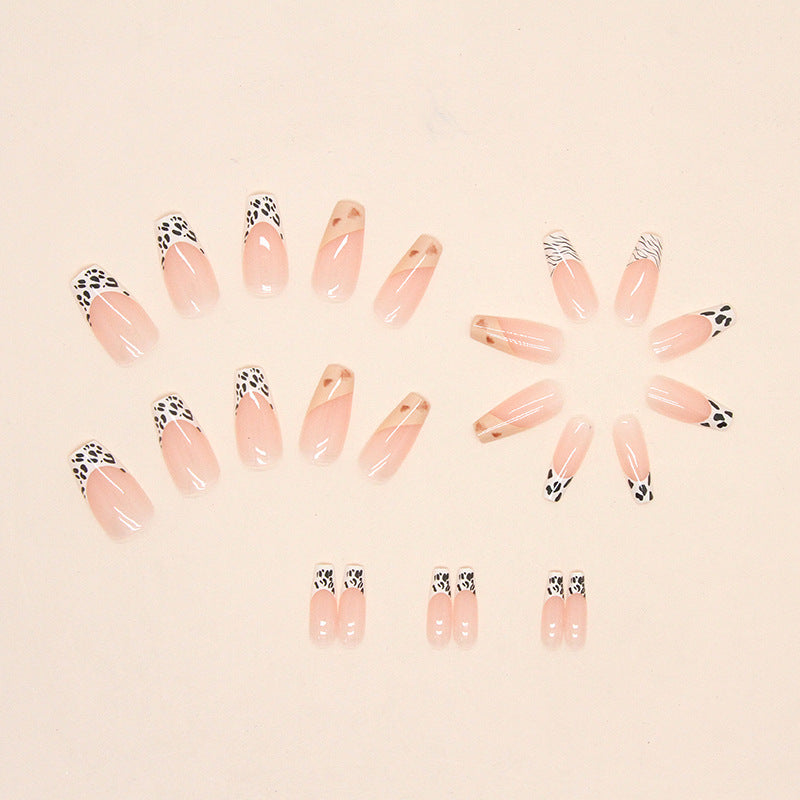 Wild Safari French Tips| Long Coffin Manicure | Press On Nails