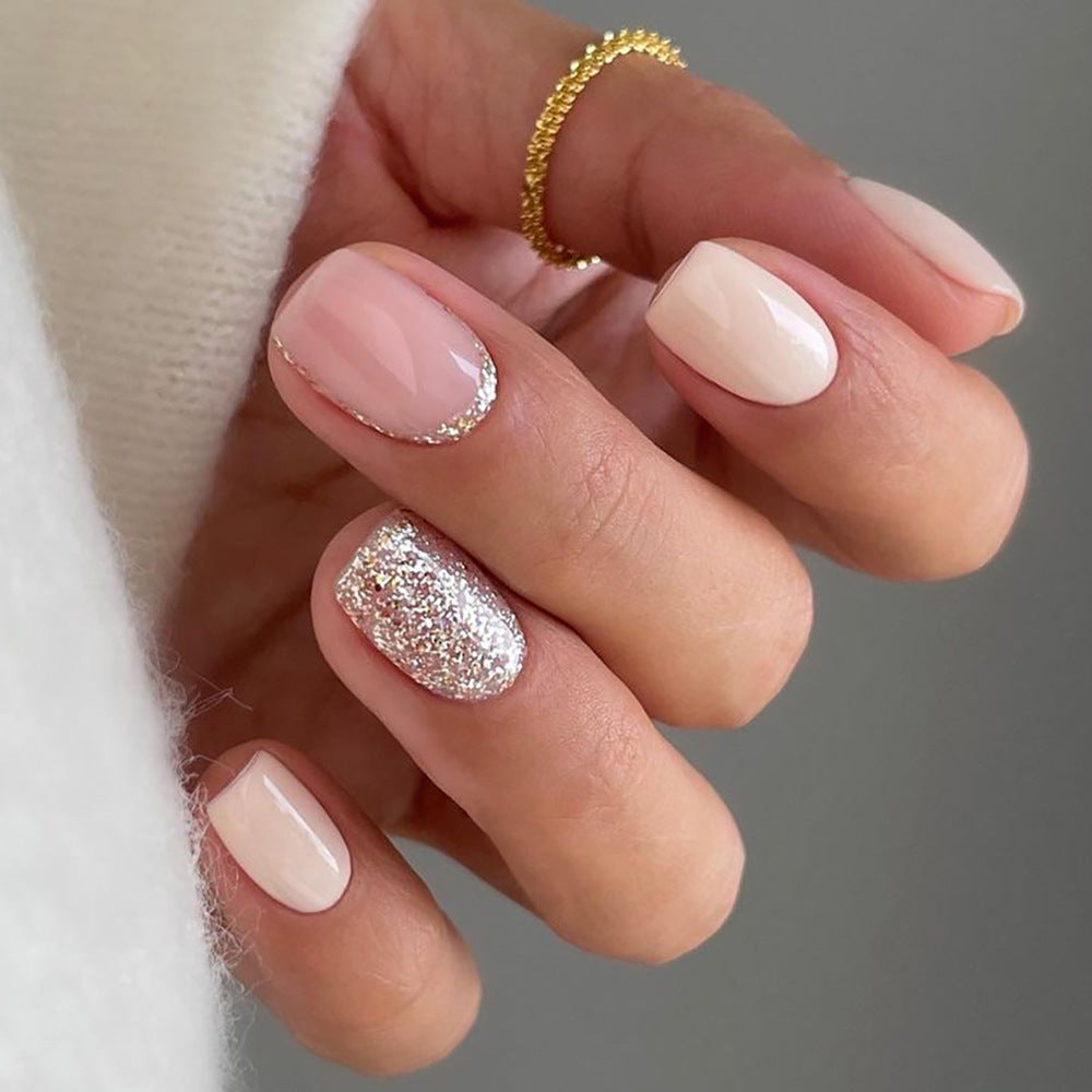 Elegant Short Square Nails in Ballet Pink
