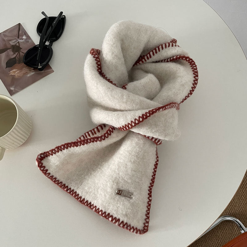 Cozy Winter Cashmere Solid Color Scarf |Warm Wool Knitted Shawls W48