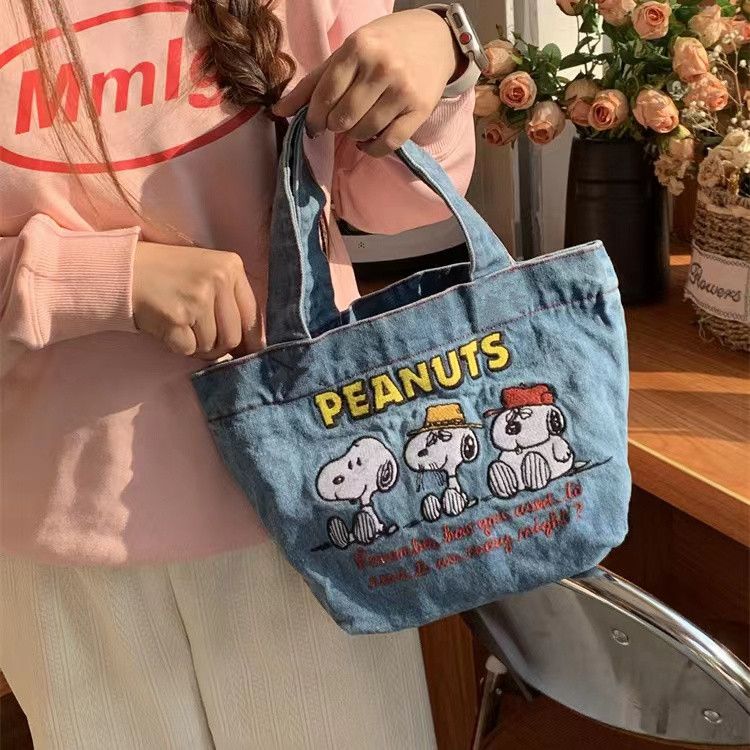 Snoopy Denim Bucket Bag | Casual Tote Bags | Shoulder Bag |Handbags B46