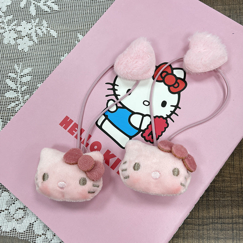 Pink Kitty Hair Tie|Ponytail Holders Barrette|Hair Scrunchie HT74