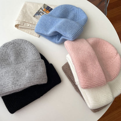 Cozy Winter Cashmere Knit Beanie Hat |Stretch Ribbed Beanie Hat M5