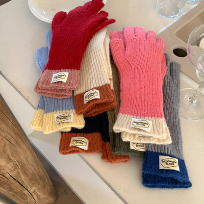 Cozy Winter Cashmere Solid Color Gloves Knitted Gloves G1