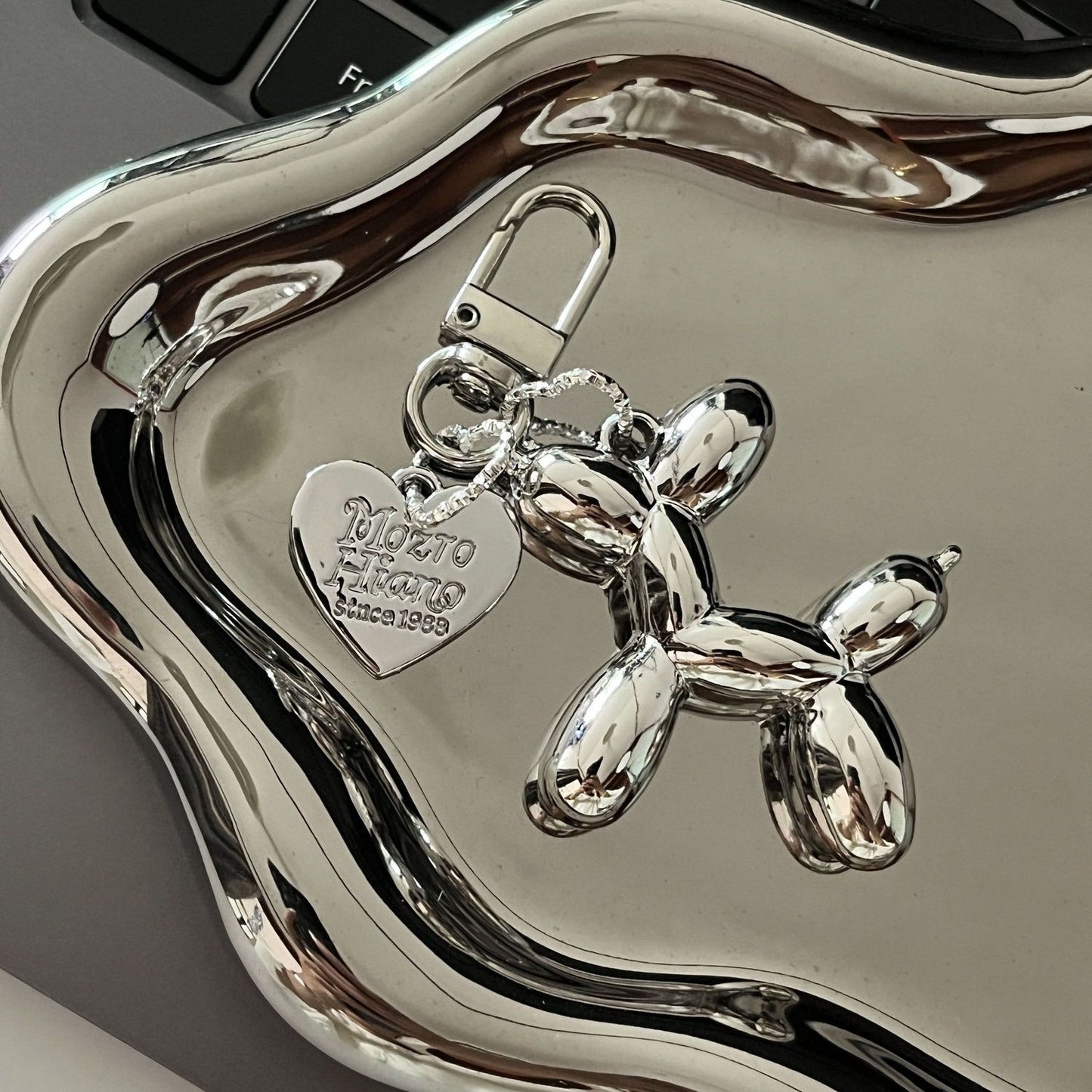 Silver Sheen Balloon Dog Design Bag KeyChain |Pendant Schoolbag Hanging Decoration K36