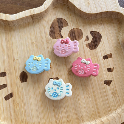 Kitty Polka dots Hair Clip |Hair Snap Clip |Hair Barrette |Duckbill Hairpin 2pcs A202