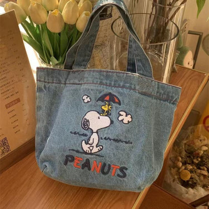 Snoopy Denim Bucket Bag | Casual Tote Bags | Shoulder Bag |Handbags B46