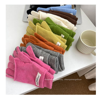 Cozy Winter Cashmere Solid Color Gloves Knitted Gloves G3