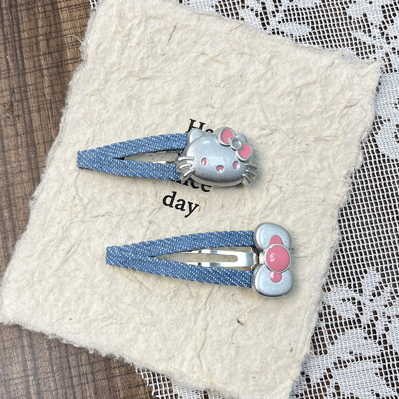 Kitty Hair Clip|Hair Barrette |Duckbill Hairpin 2pcs A190