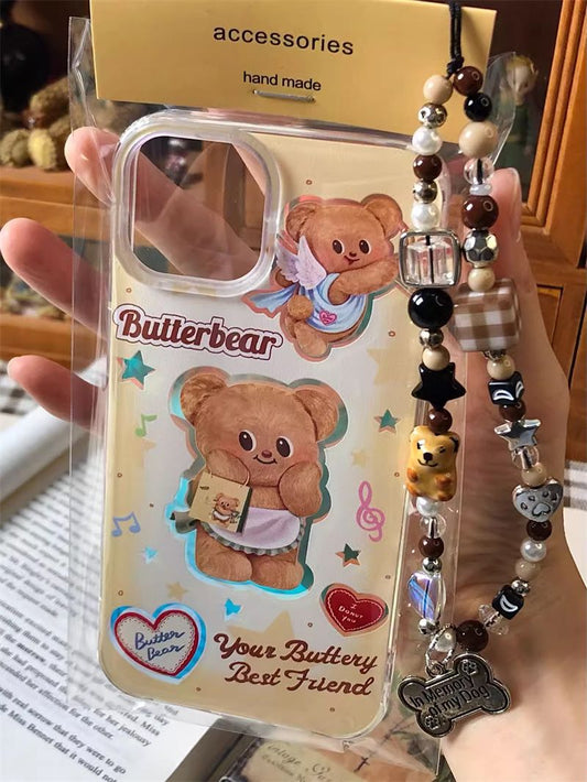 Butter Bear iPhone Case with Phone Chain L38