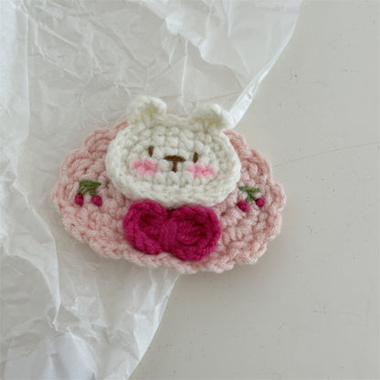 Crochet Rabbit Hair Clip |Fruity Knit Embroidered Hair Snap Clip |Flower Hair Barrette |Duckbill Hairpin A11