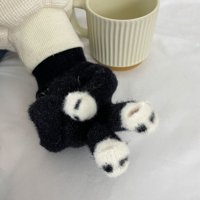 Cozy Cute Panda Winter Cashmere Glove |Soft Thick Solid Color Gloves |Warm Knitted Gloves G11