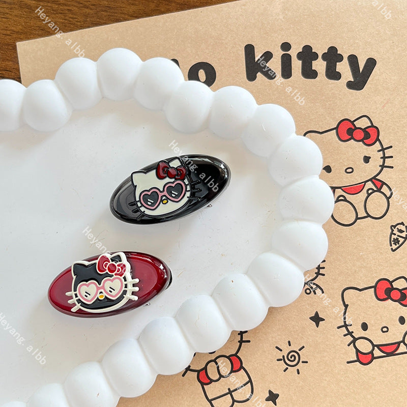 Enamel Diamond Kitty Hair Clip|Hair Slide|Hair Barrette |Duckbill Hairpin A285