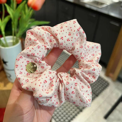 Pink Kitty Flower Hair Tie|Ponytail Holders Barrette|Hair Scrunchie HT73