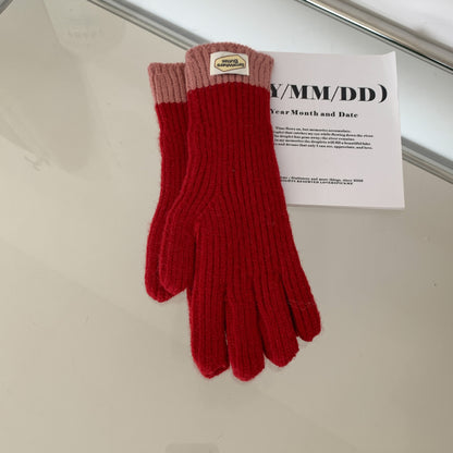 Cozy Winter Cashmere Solid Color Gloves Knitted Gloves G1