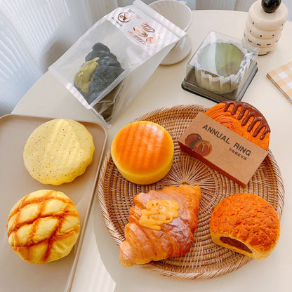 Bun Toast Egg Tart Hamburger Croissant Donut| Slow Rising Soft Squishy|Squeeze Stress Toy S32