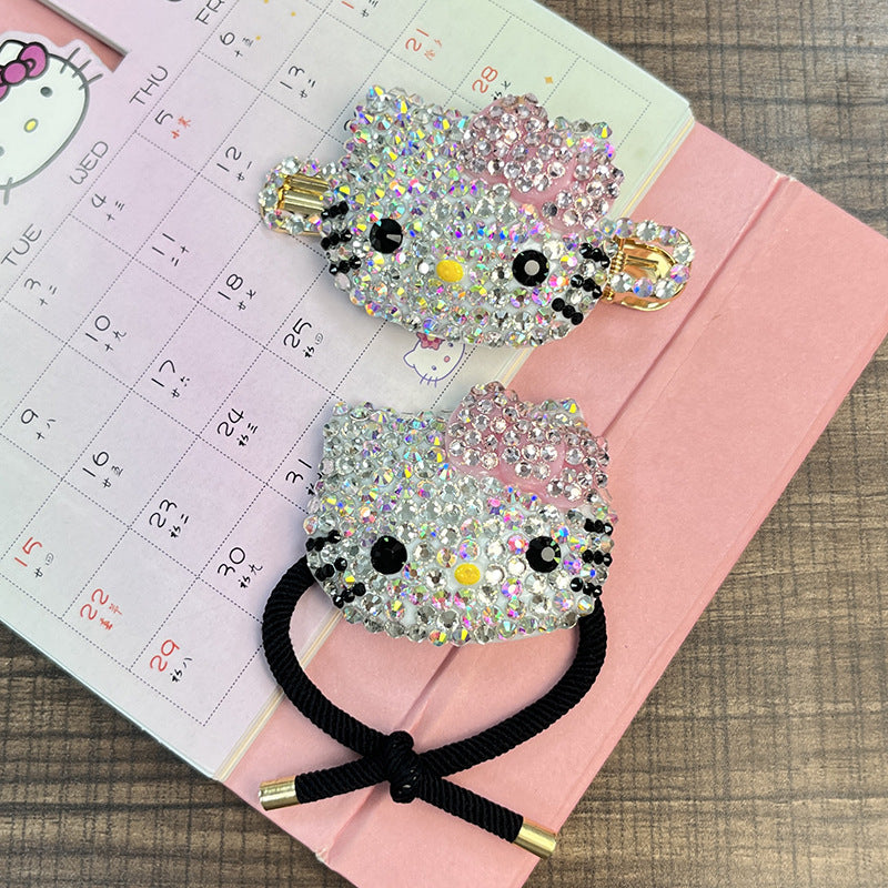 Diamond Kitty Hair Clip |Hair Ties | Hair Barrette A257