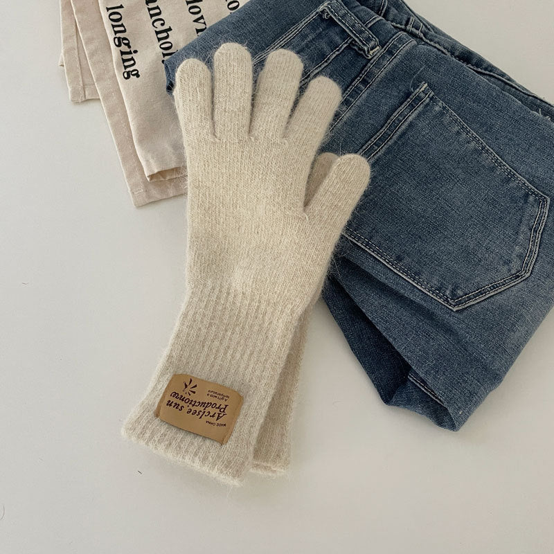 Cozy Plush Winter Cashmere Glove |Soft Thick Solid Color Gloves |Warm Knitted Gloves G18