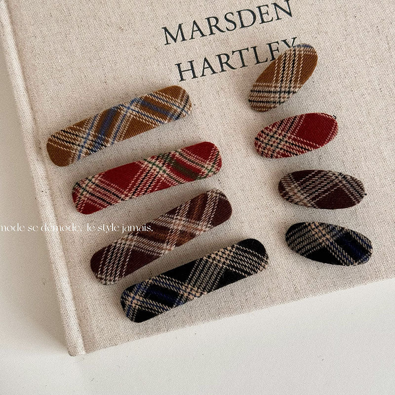 Plaid Charm Hair Clip |Hair Snap Clip |Hair Barrette |Duckbill Hairpin A36