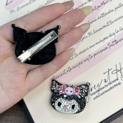 Diamond Kuromi Kitty Hair Clip |Hair Snap Clip|Hair Barrette |Duckbill Hairpin A251