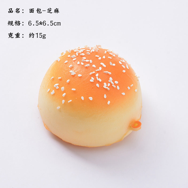 Bun Toast Egg Tart Hamburger Croissant Donut| Slow Rising Soft Squishy|Squeeze Stress Toy S95