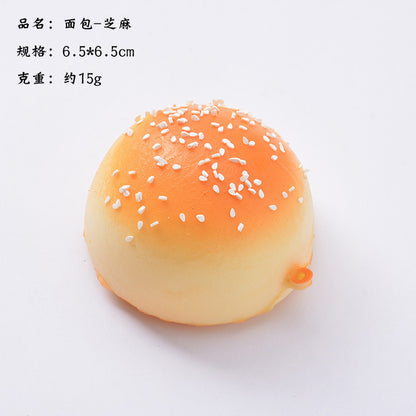 Bun Toast Egg Tart Hamburger Croissant Donut| Slow Rising Soft Squishy|Squeeze Stress Toy S95