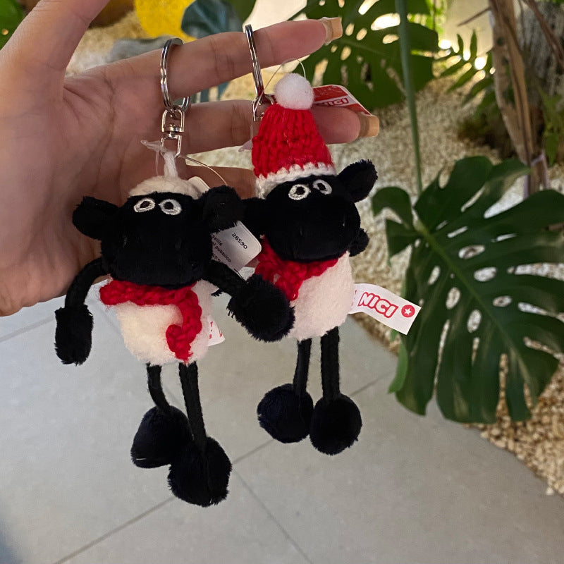 Cute Cartoon Sheep Design Bag KeyChain |Pendant Plush Schoolbag Hanging Decoration |Gift for Boys and Couples K6