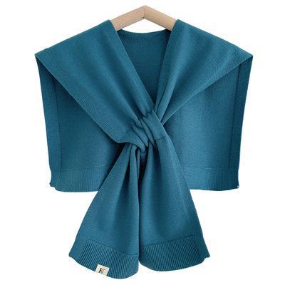 Cozy Cashmere Solid Color Scarf Cape | Wool Knitted Shawl | Elegant Capelet Shoulder Wrap W22