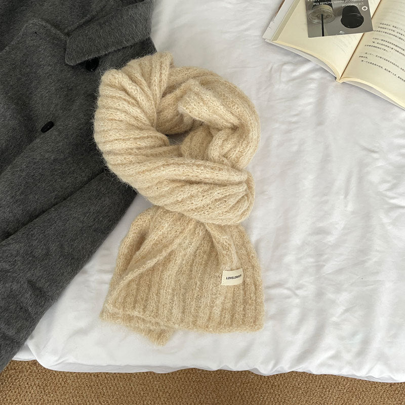 Cozy Winter Cashmere Solid Color Scarf |Wool Knitted Shawls W13