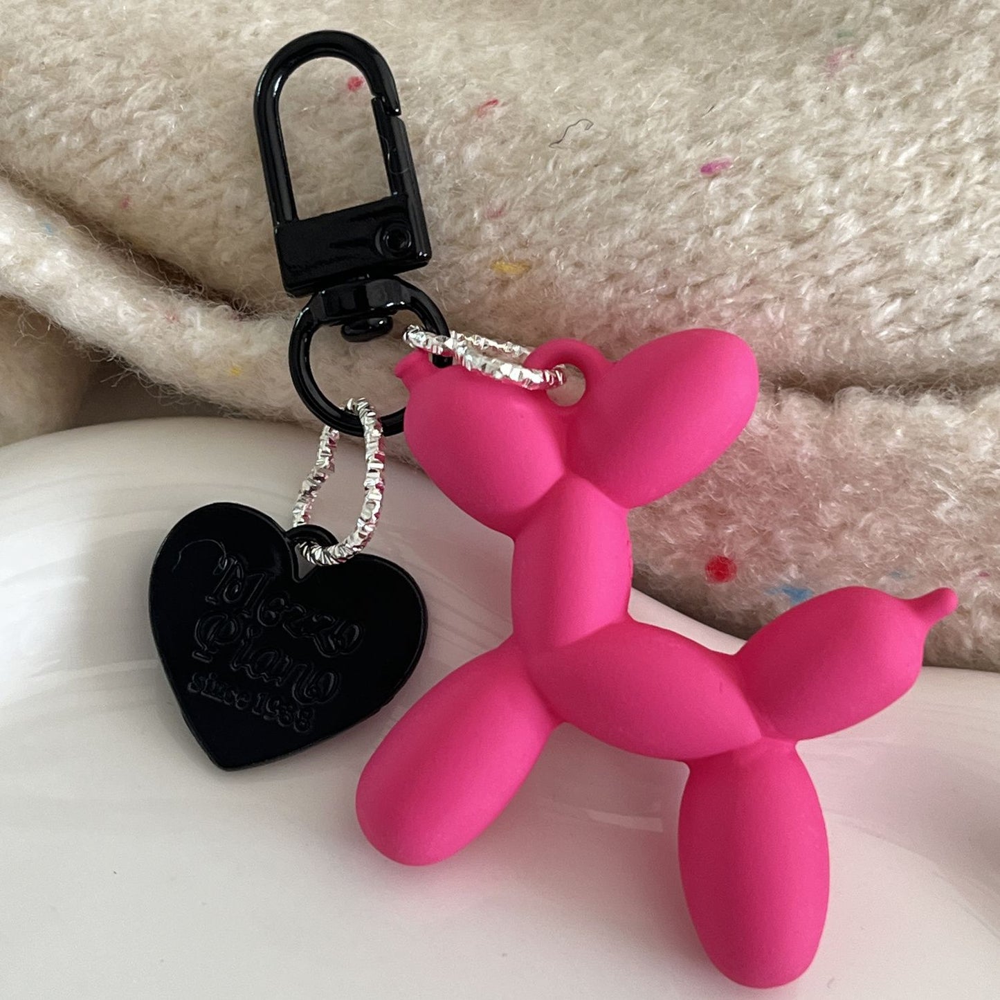 Neon BlackPink Balloon Dog Design Bag KeyChain |Pendant Schoolbag Hanging Decoration K38