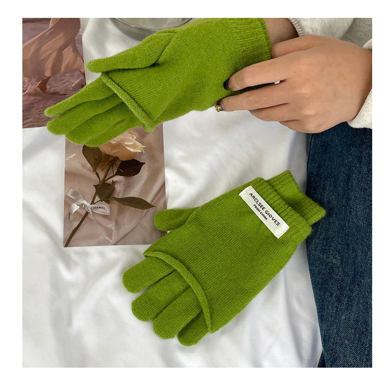 Cozy Winter Cashmere Solid Color Gloves Knitted Gloves G3