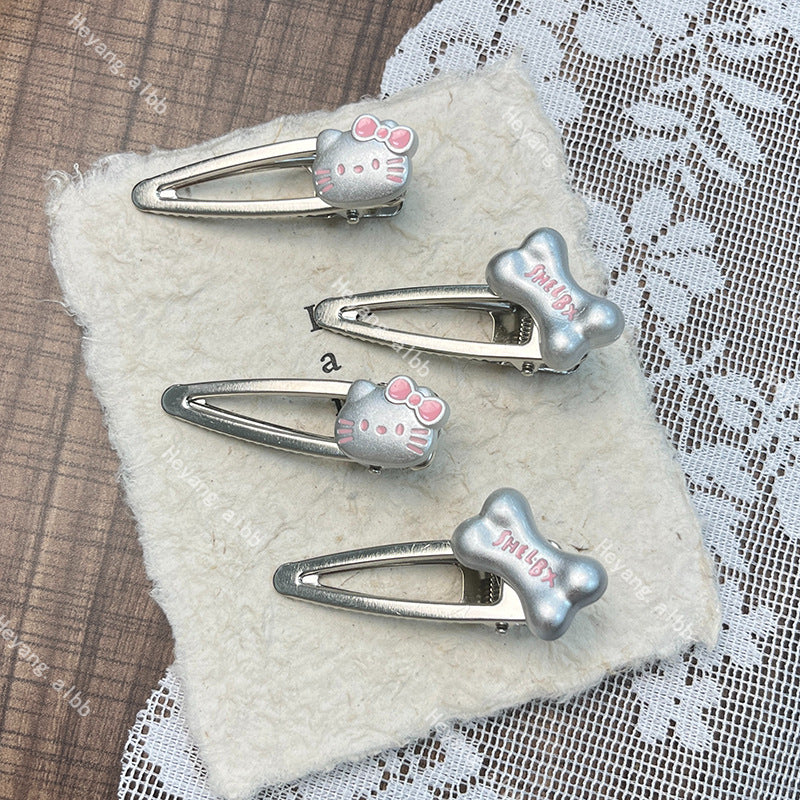 Kitty Hair Clip|Hair Barrette |Duckbill Hairpin 2pcs A190