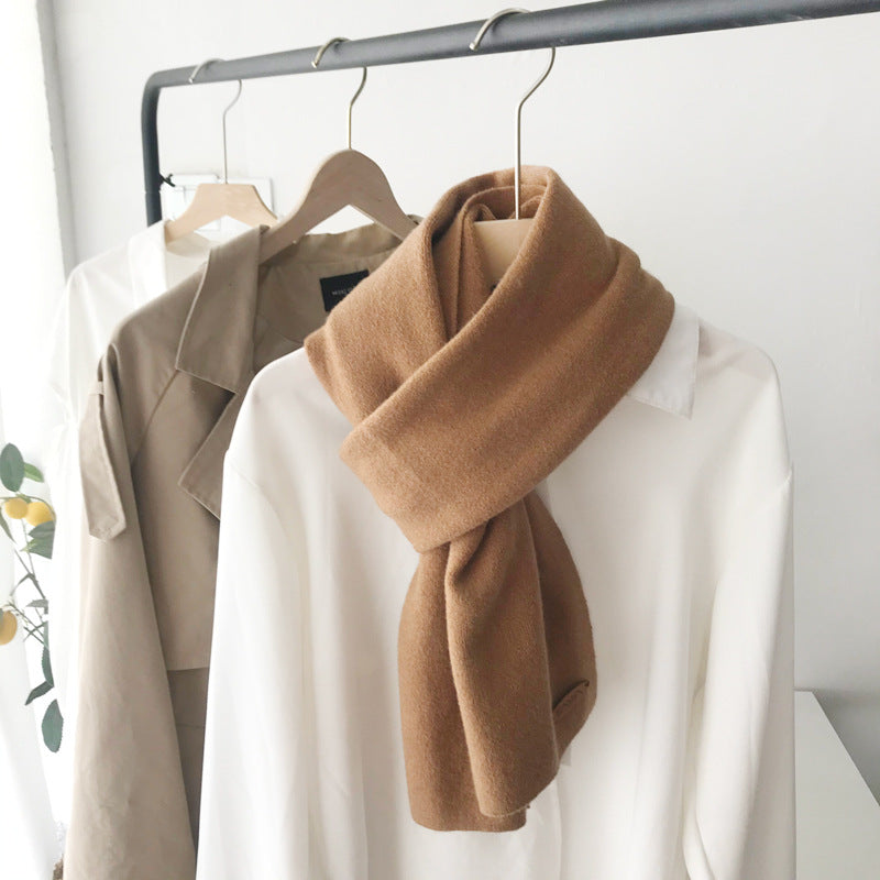 Cozy Winter Cashmere Solid Color Scarf |Warm Wool Knitted Shawls W36