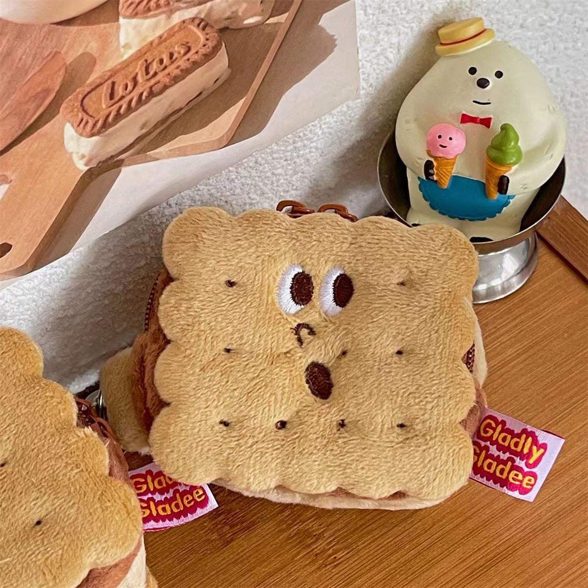 Cute Cookie Mini Bags |Biscuit Pouch Keychain Wallet| Cosmetic Bag | Airpods Bag Coin Purse B24