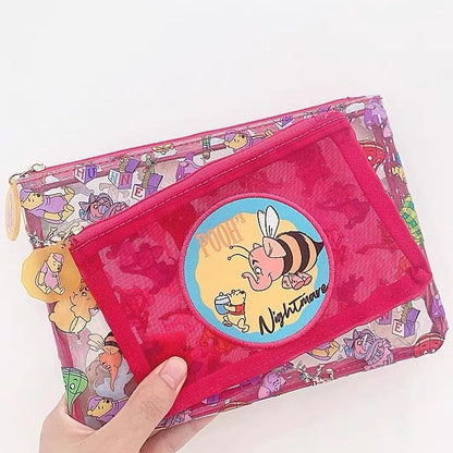 Winnie Pooh Storage Bags |Pouch Keychain Wallet| Cosmetic Makeup Bag | Pencil case Coin Purse 2pcs B22