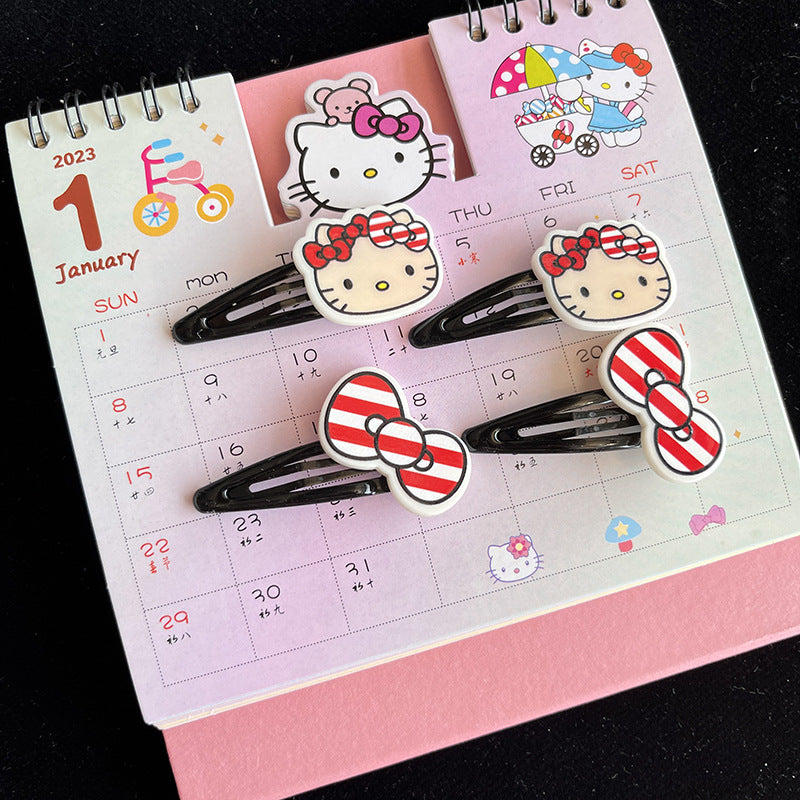 Candy Kitty Hair Clip |Hair Snap Clip |Hair Barrette |Duckbill Hairpin 2pcs  A240