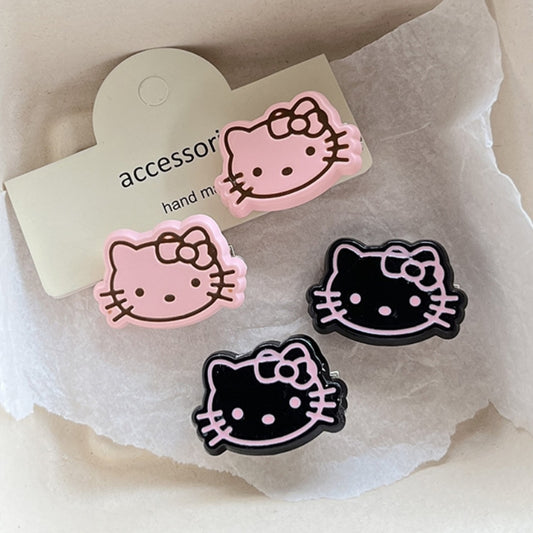 Enamel Kitty Hair Clip|Hair Slide|Hair Barrette |Duckbill Hairpin 2pcs A239