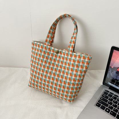 Color Block Bucket Bag | Casual Woven Tote Bags | Shoulder Bag | AccessoriesHandbags B47