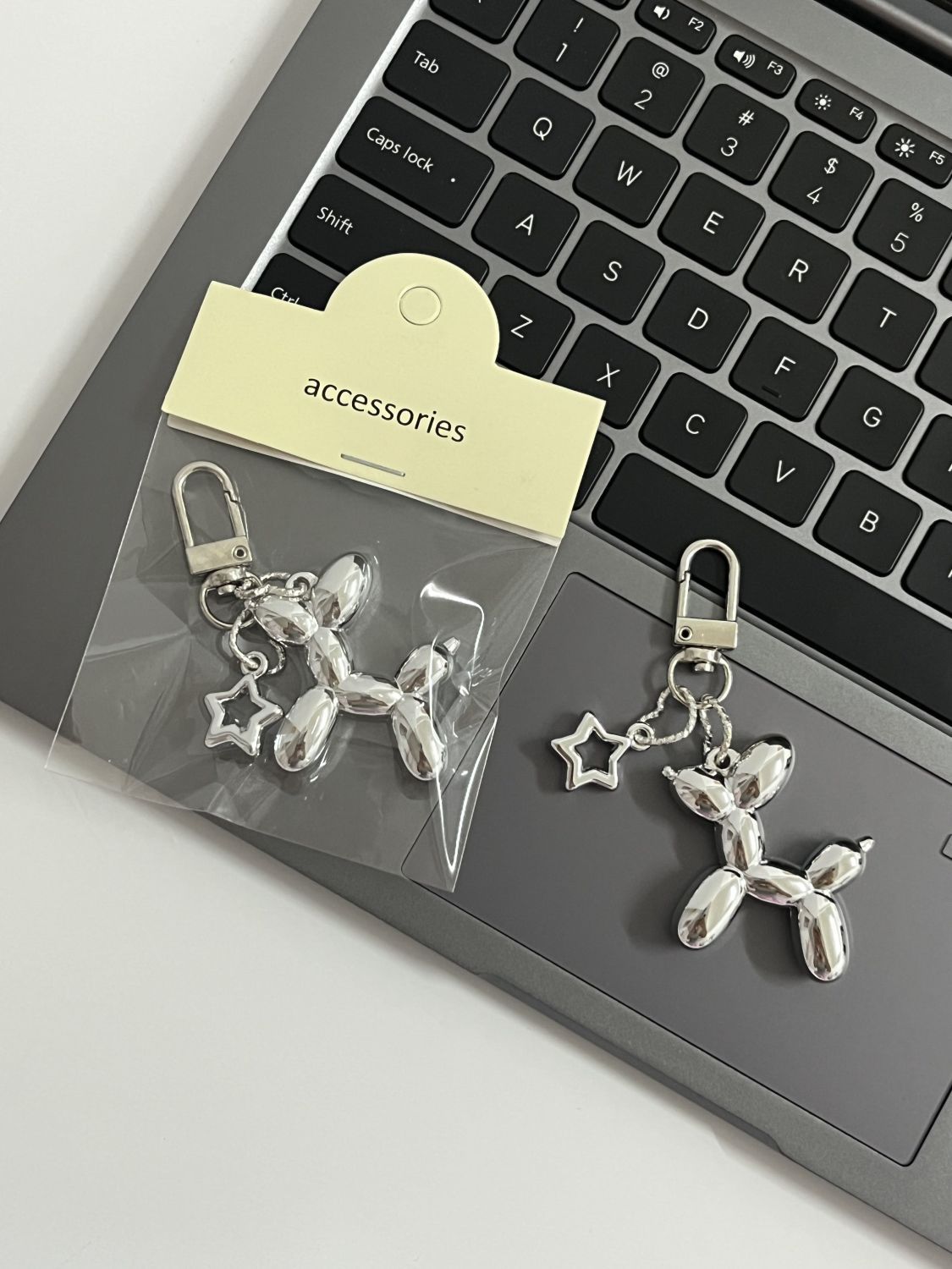 Silver Balloon Dog Design Bag KeyChain |Pendant Schoolbag Hanging K41