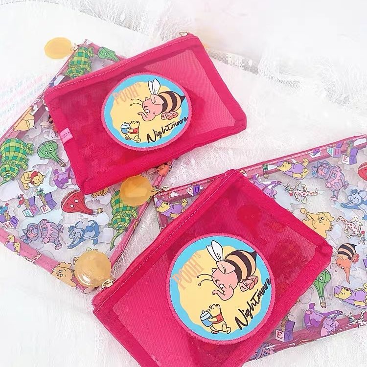 Winnie Pooh Storage Bags |Pouch Keychain Wallet| Cosmetic Makeup Bag | Pencil case Coin Purse 2pcs B22