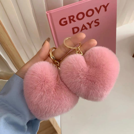 Fuzzy Heart Bag KeyChain |Pendant Schoolbag Hanging Decoration K45