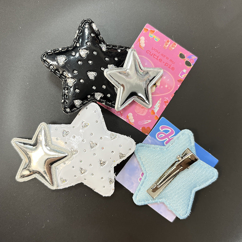 Star Kitty Hair Clip |Hair Snap Clip |Hair Barrette |Duckbill Hairpin 2pcs A303