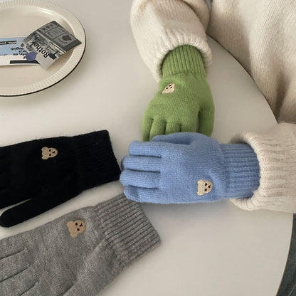 Cozy Bear Winter Cashmere Glove |Soft Thick Solid Color Gloves |Warm Knitted Gloves G5