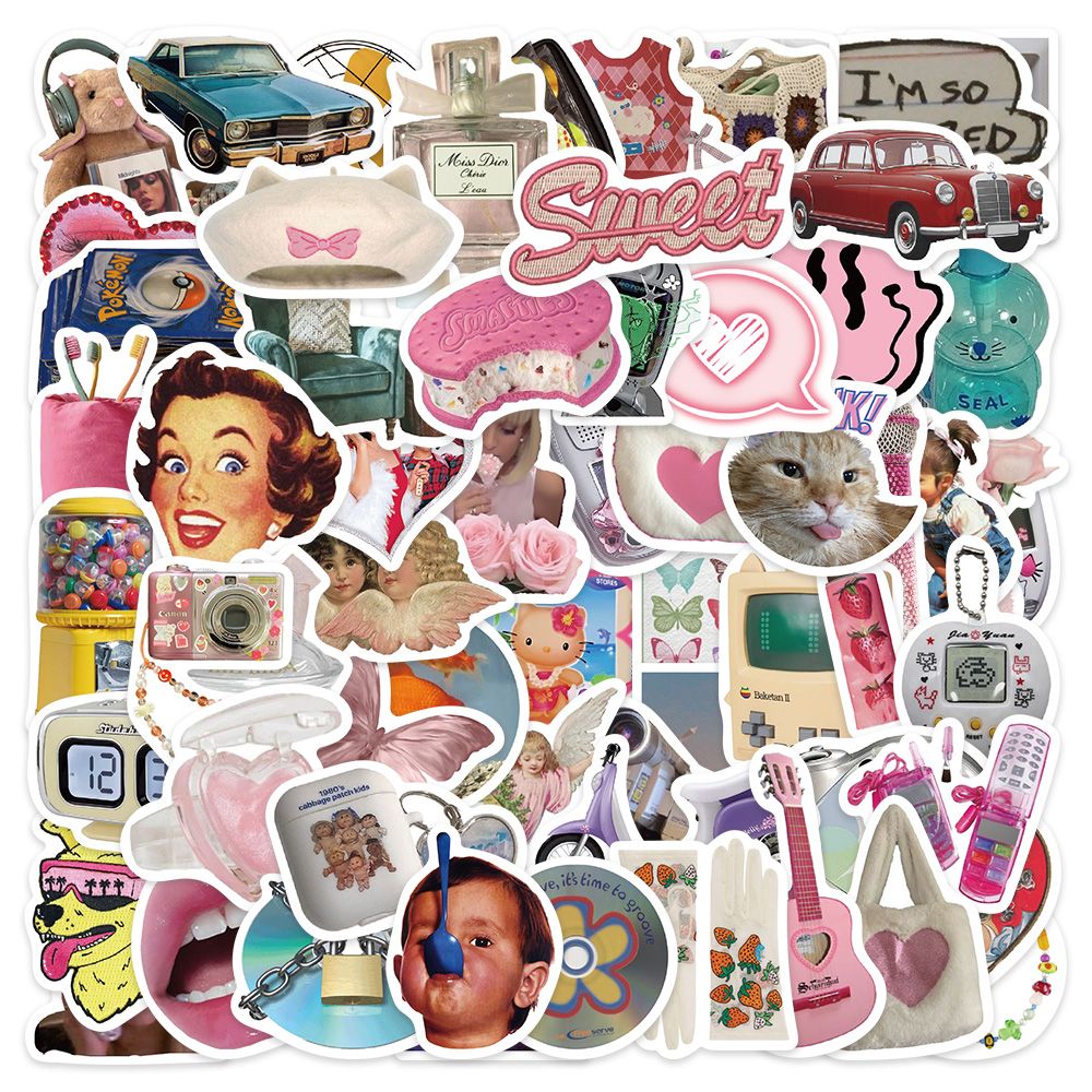 Y2K Stickers Sheet| Kawaii Journal Stickers Paster |Sticker for Planner Scrapbooking Stationery 65Pcs T9