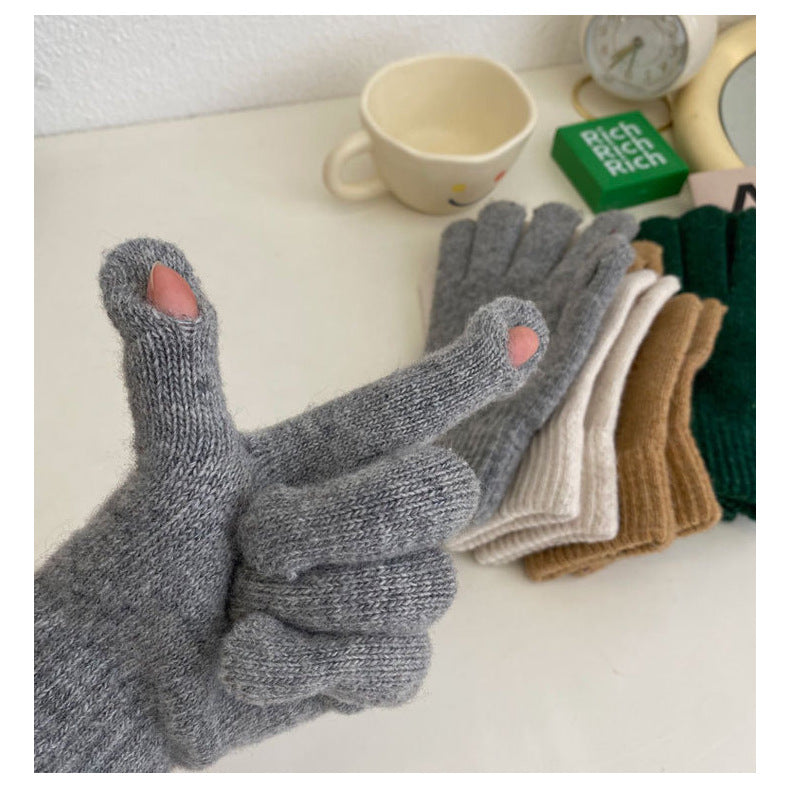 Cozy Winter Cashmere Glove |Soft Thick Solid Color Gloves |Warm Knitted Gloves G7