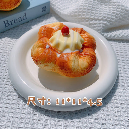 Bun Toast Egg Tart Hamburger Croissant Donut| Slow Rising Soft Squishy|Squeeze Stress Toy S32