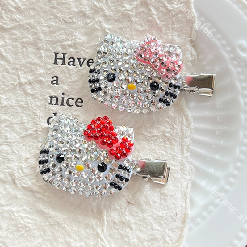 Diamond Kitty Hair Clip |Hair Snap Clip |Hair Barrette |Duckbill Hairpin A399