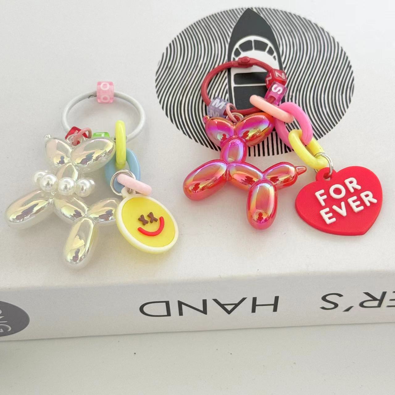 Lustrous Acrylic Balloon Dog Design Bag KeyChain |Pendant Schoolbag Hanging Decoration K33